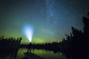 Northern Lights Over Boundary Waters Minnesota by Kelley McClure