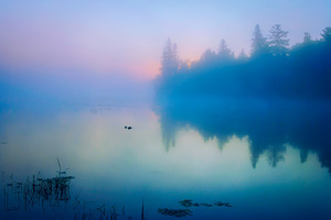 Foggy Sunrise Boundary Waters Minnesota by Kelley McClure