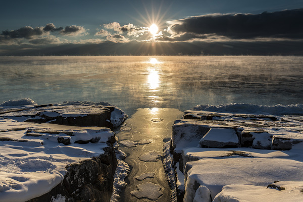 Lake Superior Winter Sunrise Art Print
