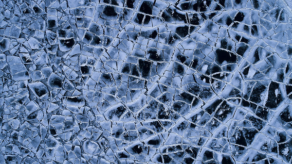 Aerial Icy Lake Superior Abstract Print