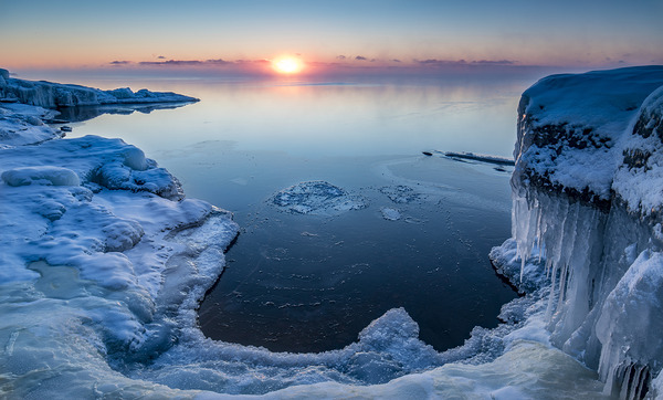 Lake Superior Winter Sunrise Print