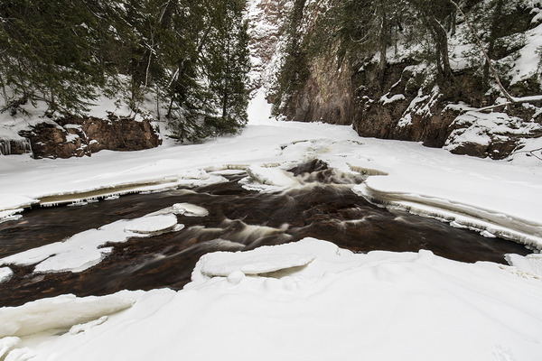 Winter Canyon on River Print