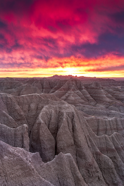 Sunrise Over The Badlands Print