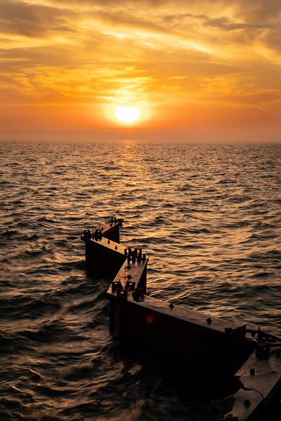 Point Betsie Sunset Over Lake Michigan Print