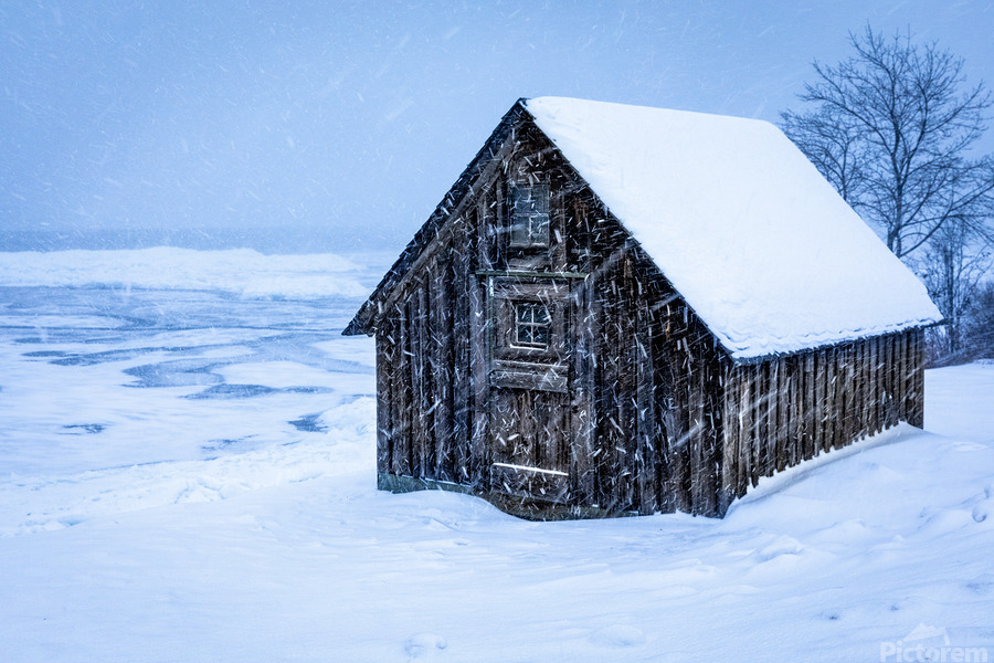 Barn Amongst a Minnesota Snowstorm  Print