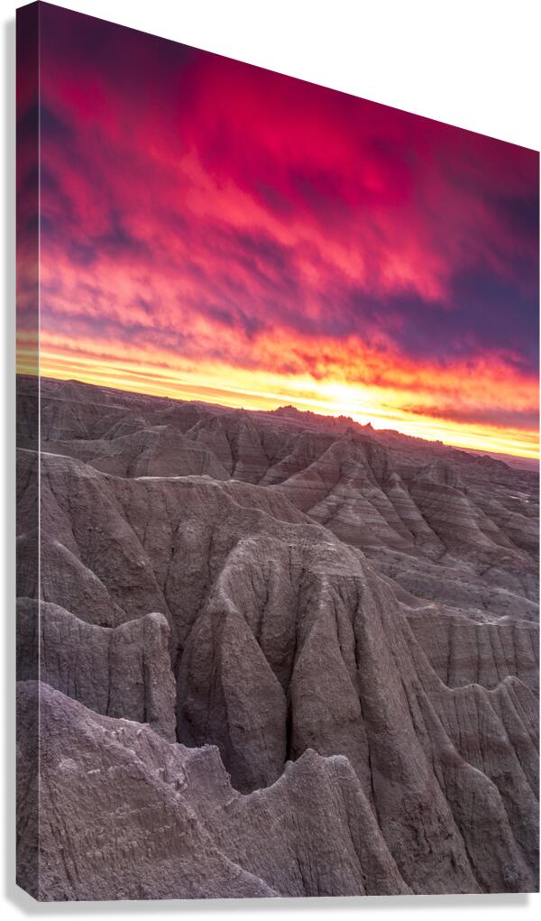 Sunrise Over The Badlands Canvas Print