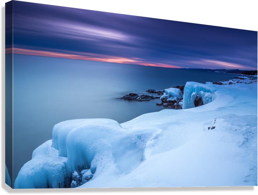 Minnesota Northshore Winter Sunset Canvas Print
