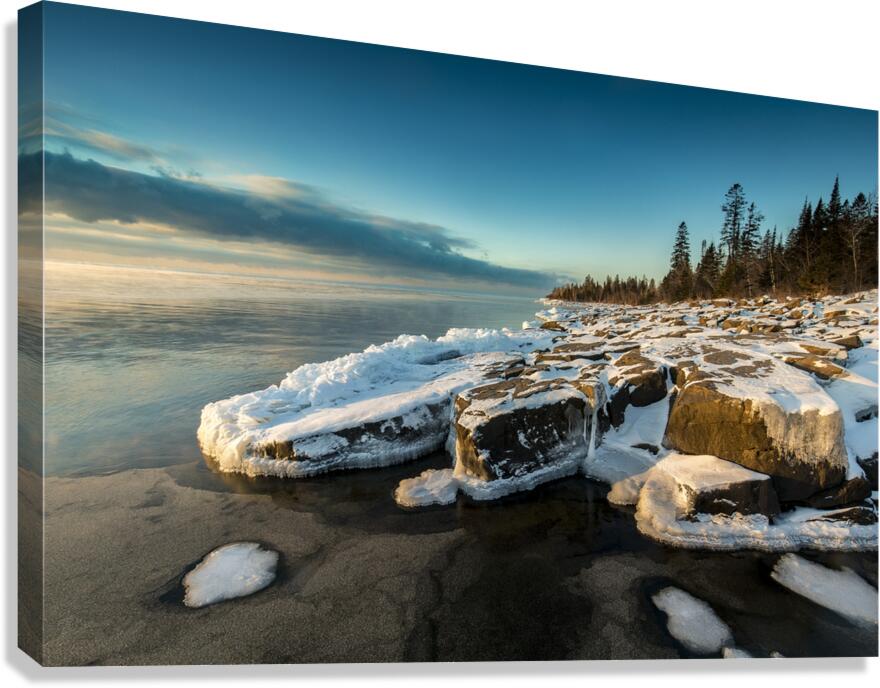 Rocky Lake Superior Sunrise Canvas Print