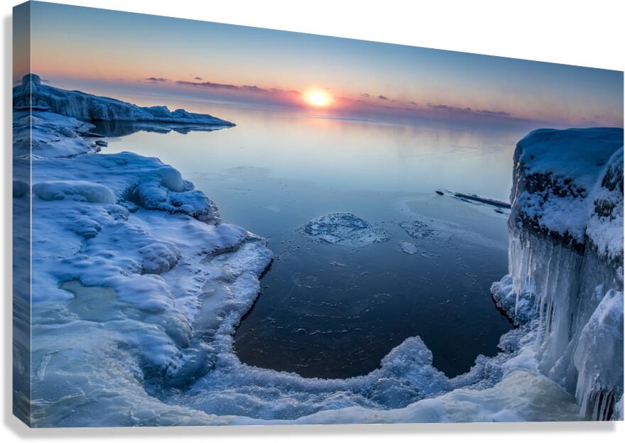 Lake Superior Winter Sunrise Canvas Print