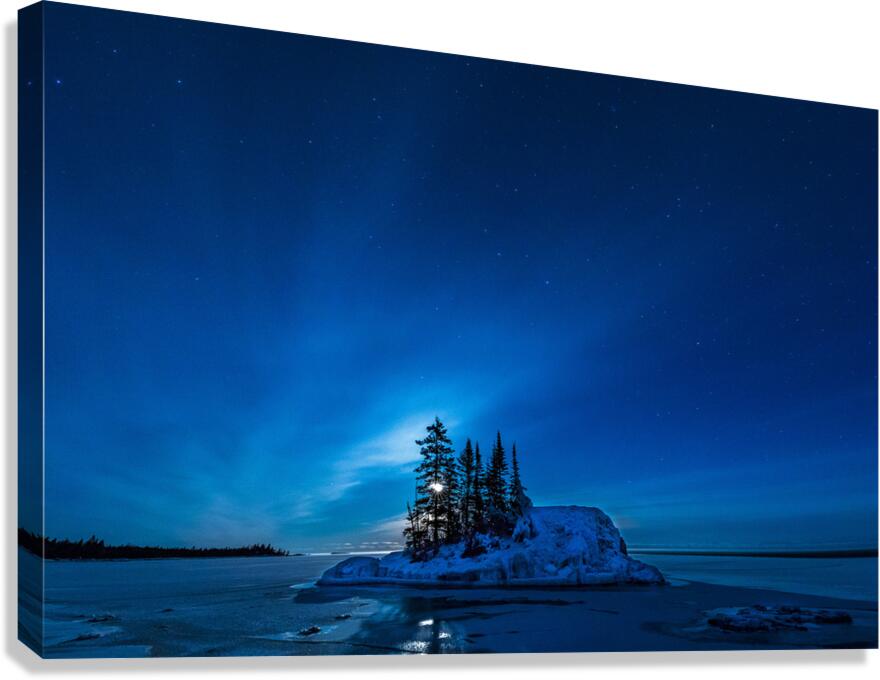 Moonrise Over Lake Superior Minnesota Canvas Print