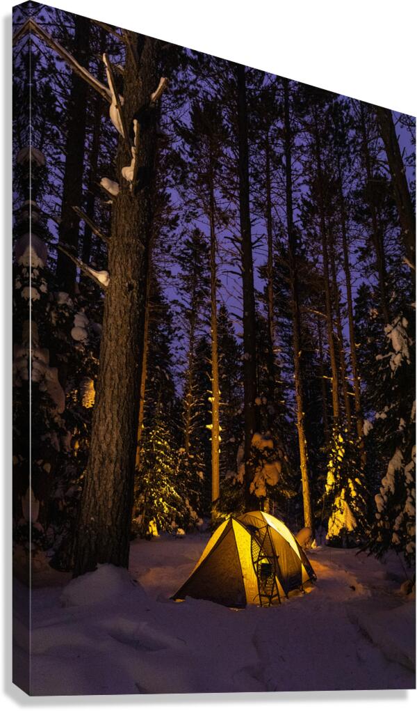 Minnesota Northwoods Winter Camping Canvas Print