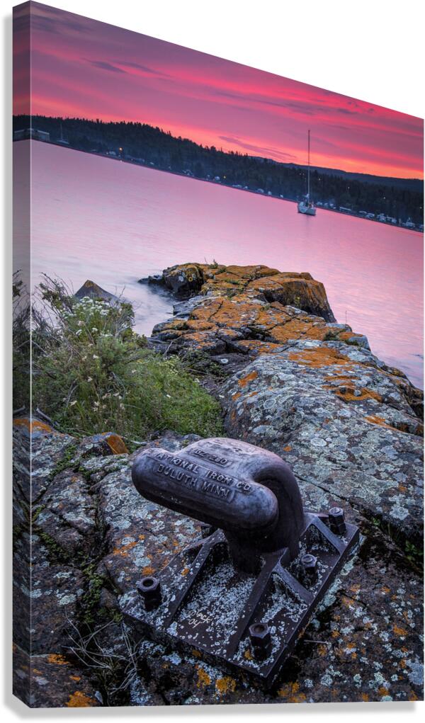 Grand Marais Minnesota Harbor Sunset Canvas Print