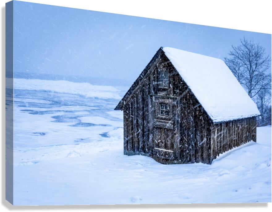 Barn Amongst a Minnesota Snowstorm Canvas Print
