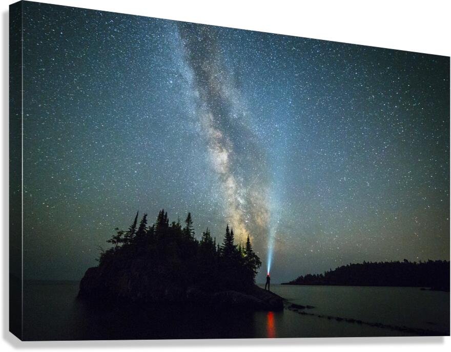 Milky Way Over Lake Superior Canvas Print