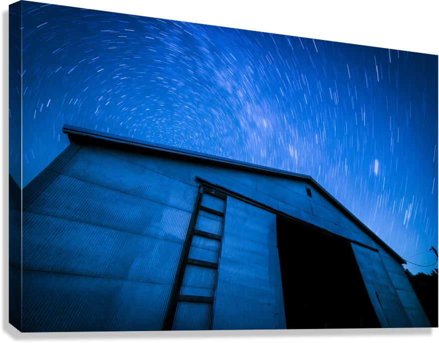 Star Trails over Farm Country Canvas Print