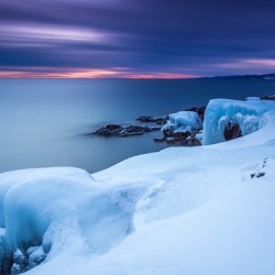 Minnesota Northshore Winter Sunset