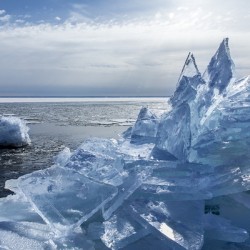 Stack Ice Over Superior