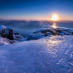 Sunrise on Ice Over Lake Superior