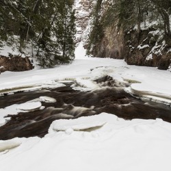 Winter Canyon on River