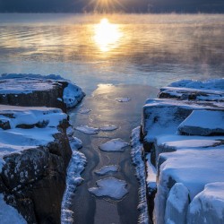 Winter Sunrise Over Lake Superior
