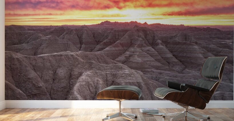 Sunrise Over The Badlands Wall Murals