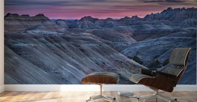 Sunset Over The Badlands Wall Murals