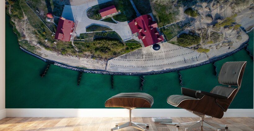 Point Betsie Michigan From Above Wall Murals