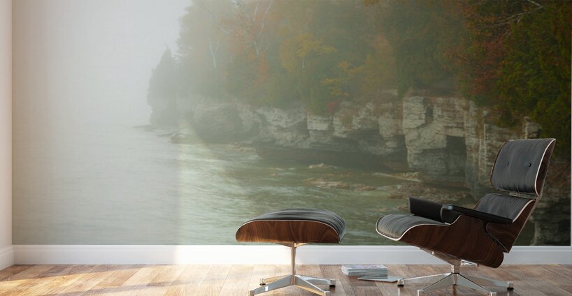 Door County Foggy Morning Wall Murals