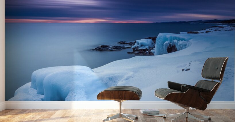 Minnesota Northshore Winter Sunset Wall Murals