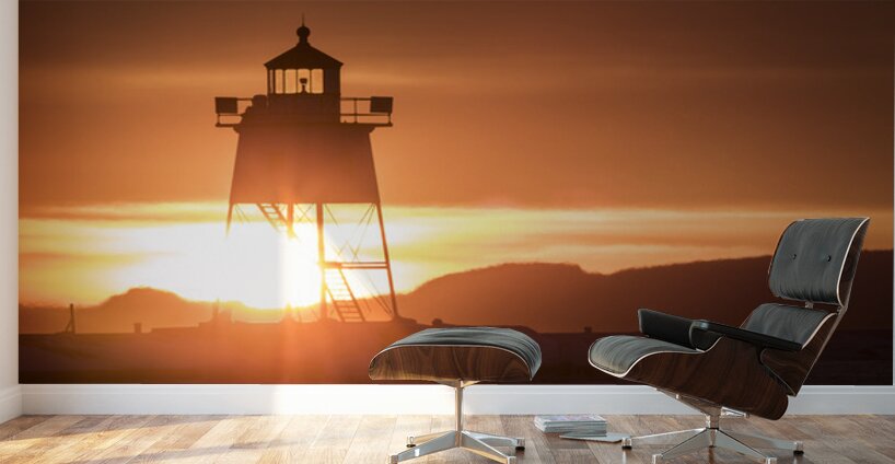 Grand Marais Minnesota Lighthouse Sunset Wall Murals