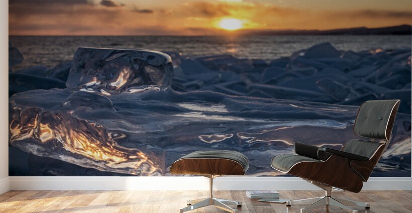Icy Sunset Wall Murals