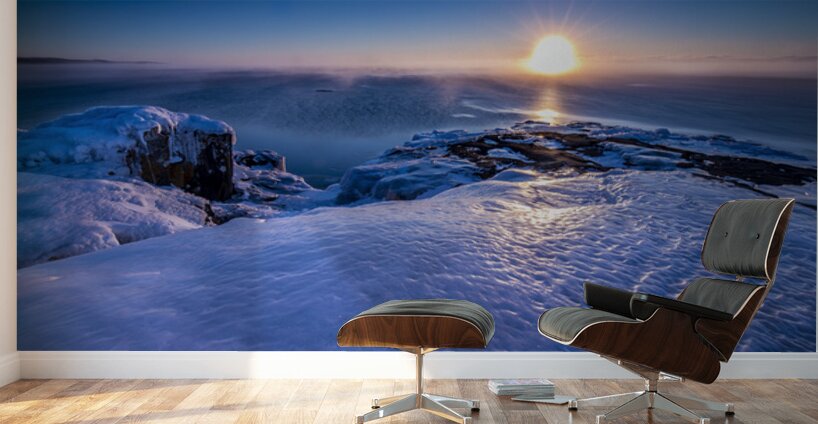 Sunrise on Ice Over Lake Superior Wall Murals