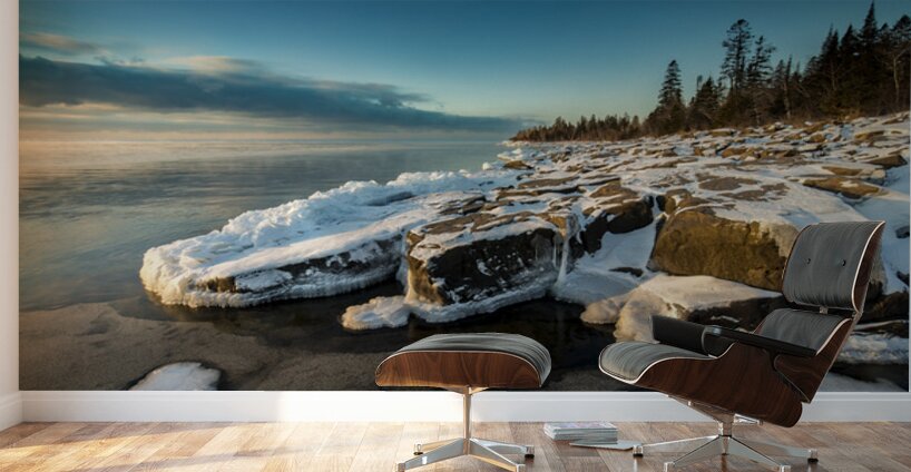 Rocky Lake Superior Sunrise Wall Murals
