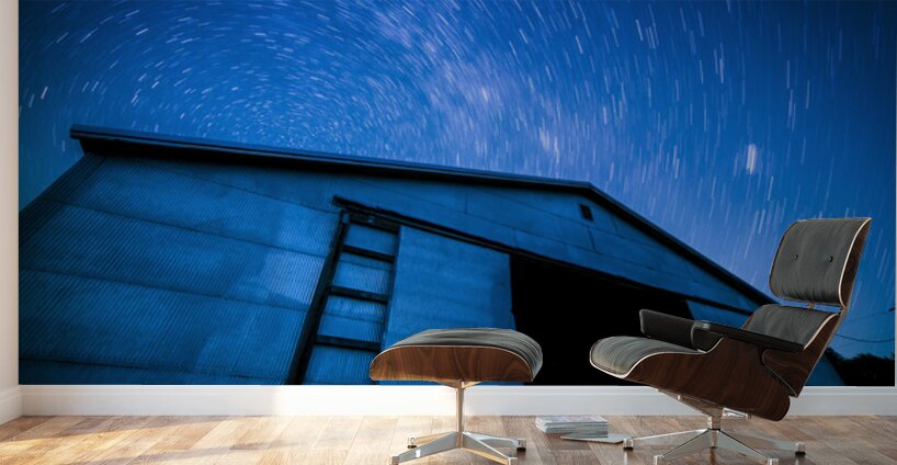 Star Trails over Farm Country Wall Murals