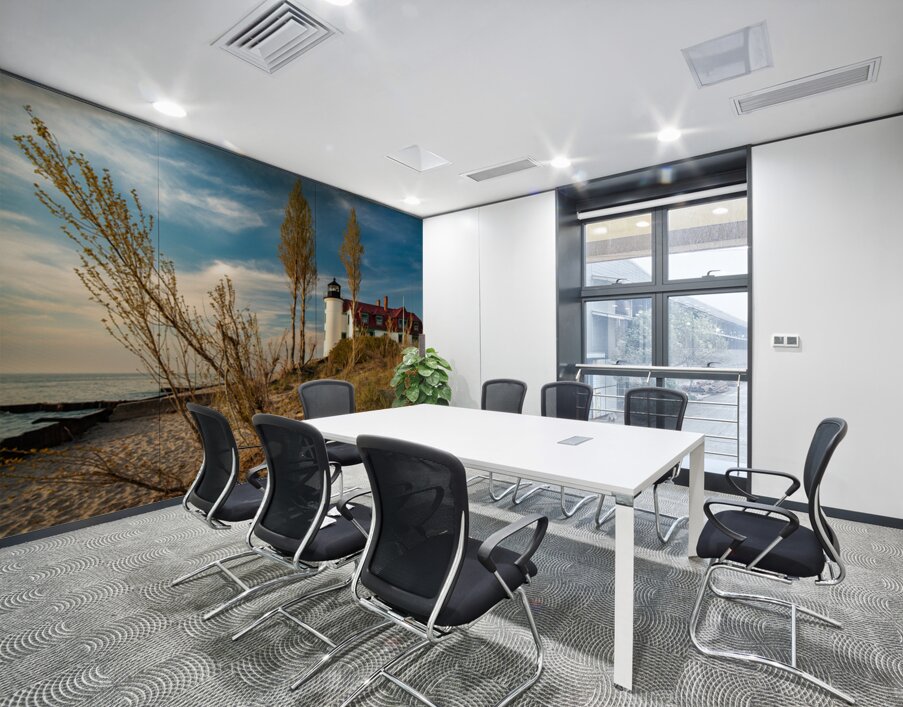 Point Betsie Lighthouse On The Beach Wall Printing