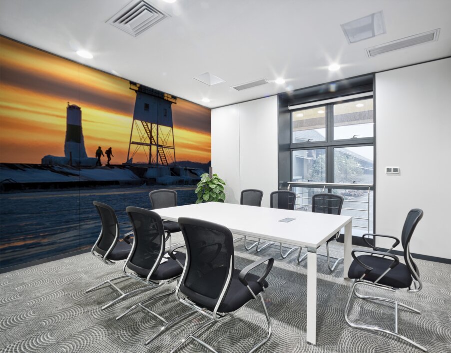 Grand Marais Lighthouse Over Ice Wall Printing