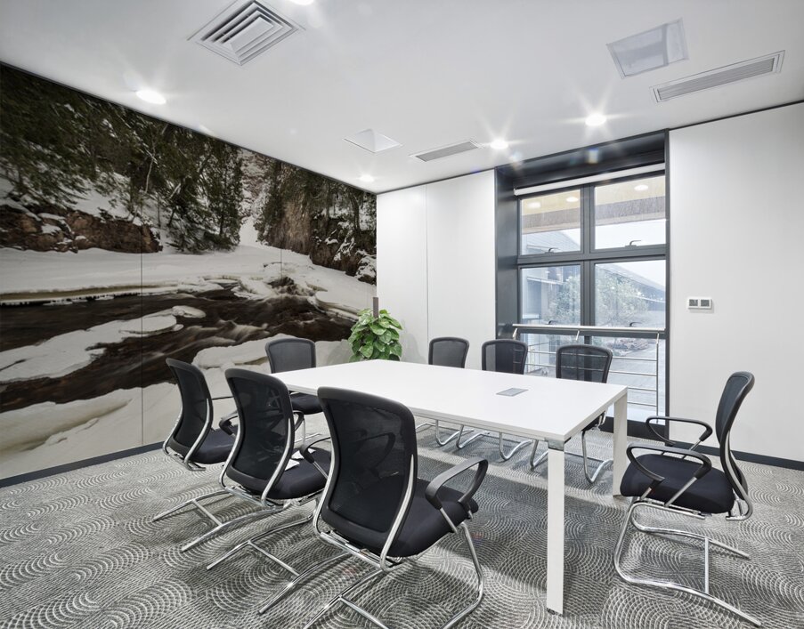 Winter Canyon on River Wall Printing