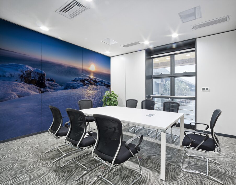 Sunrise on Ice Over Lake Superior Wall Printing