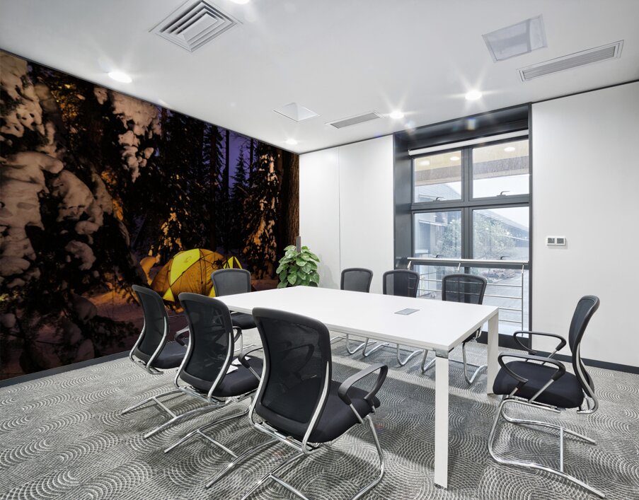 Winter Camping Under the Stars in Minnesota Wall Printing