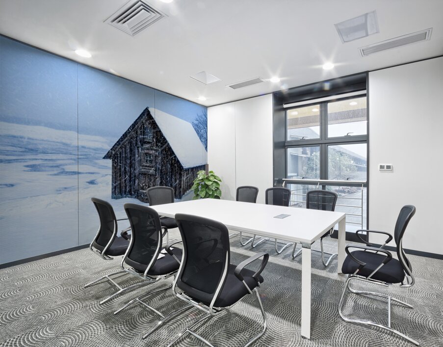 Barn Amongst a Minnesota Snowstorm Wall Printing