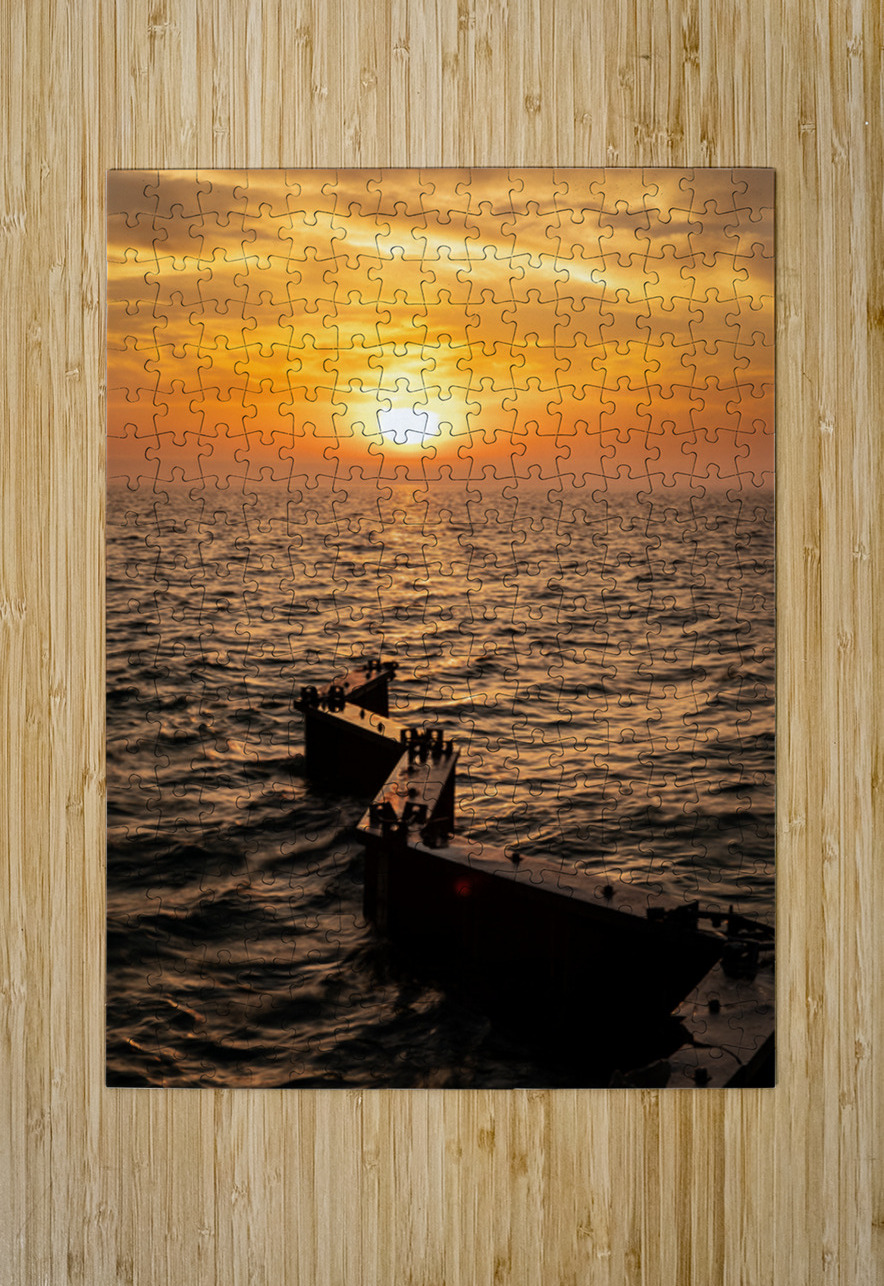 Point Betsie Sunset Over Lake Michigan Kelley McClure Puzzle printing
