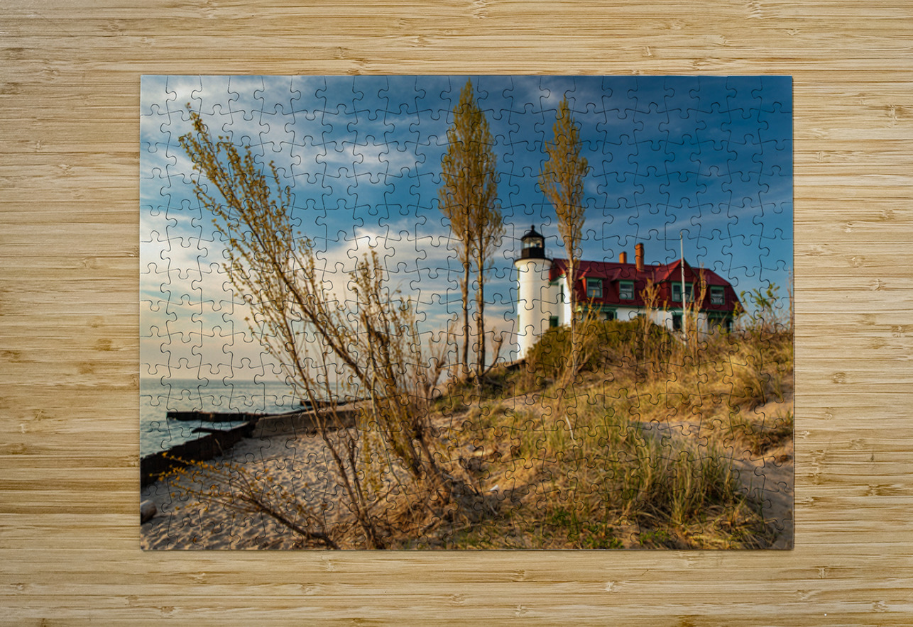Point Betsie Lighthouse On The Beach Kelley McClure Puzzle printing