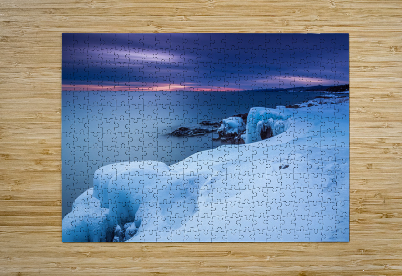 Minnesota Northshore Winter Sunset Kelley McClure Puzzle printing