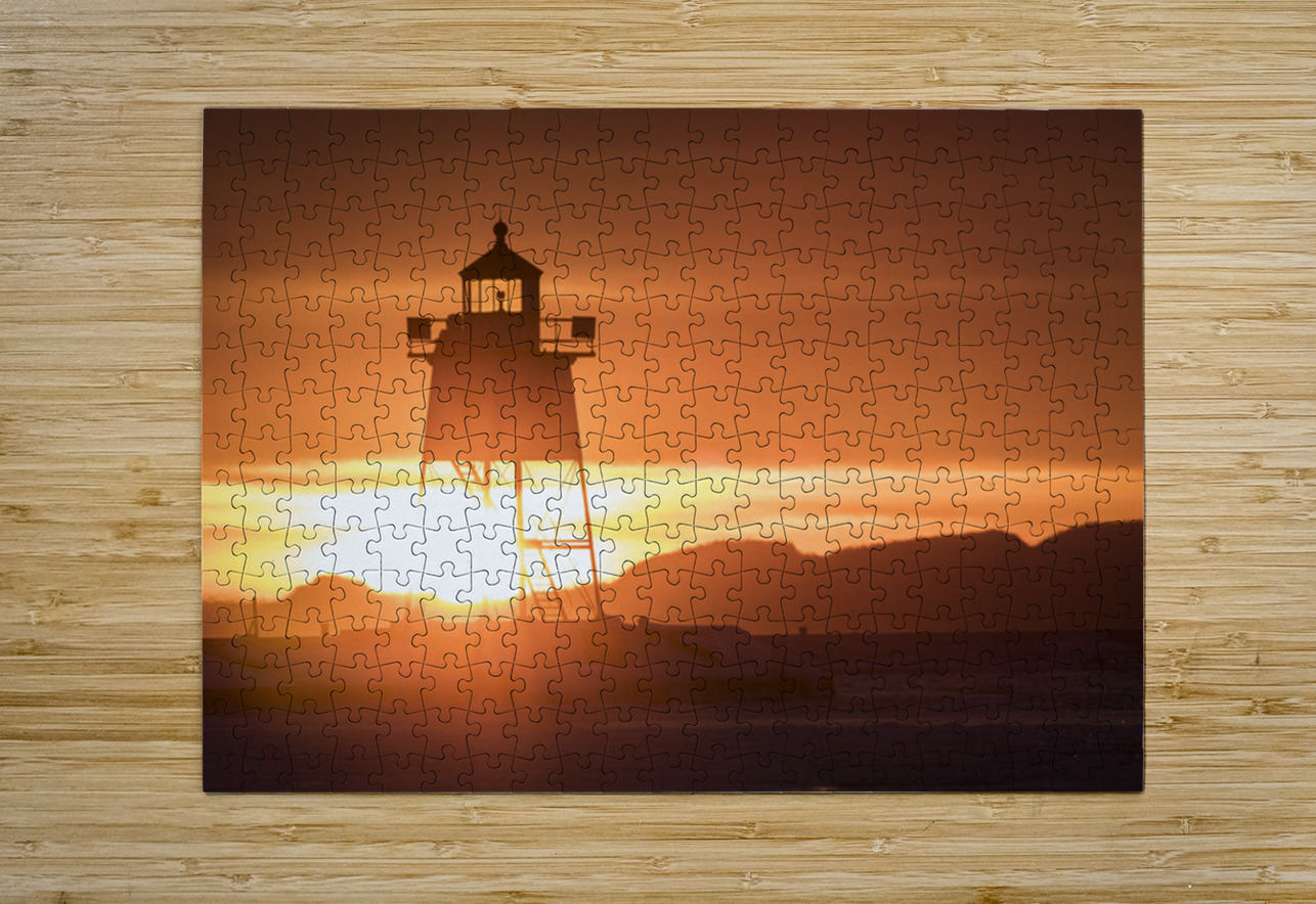 Grand Marais Minnesota Lighthouse Sunset Kelley McClure Puzzle printing