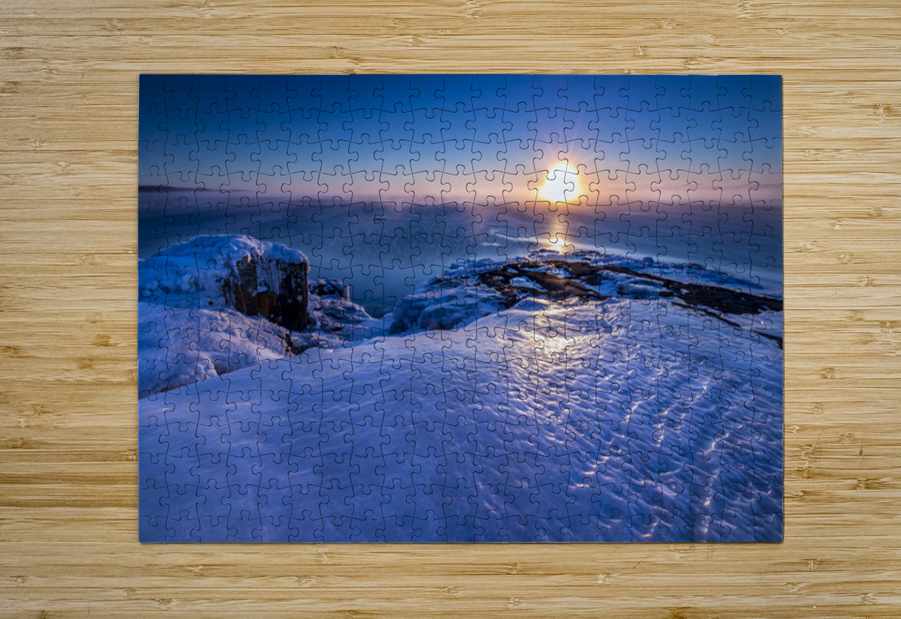Sunrise on Ice Over Lake Superior Kelley McClure Puzzle printing
