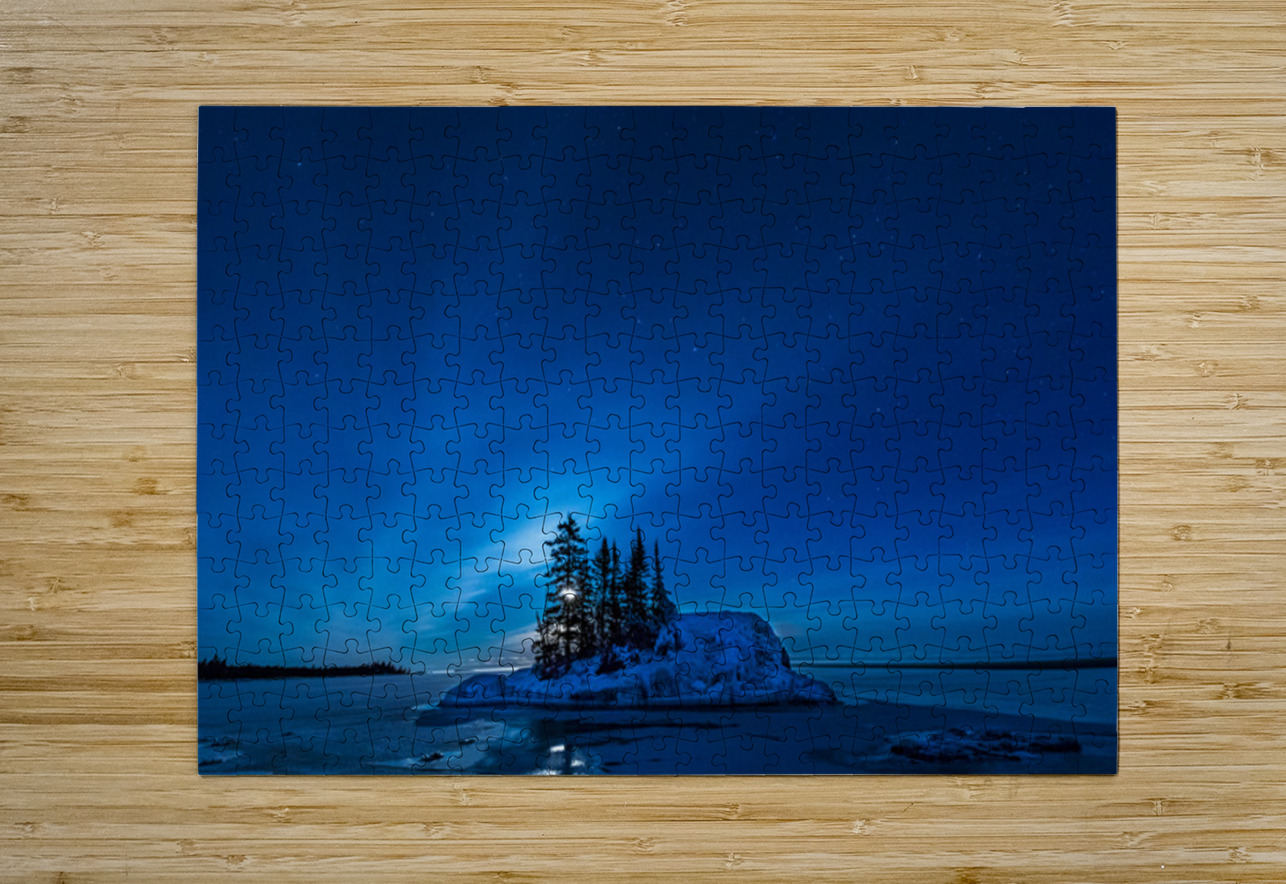 Moonrise Over Lake Superior Minnesota Kelley McClure Puzzle printing