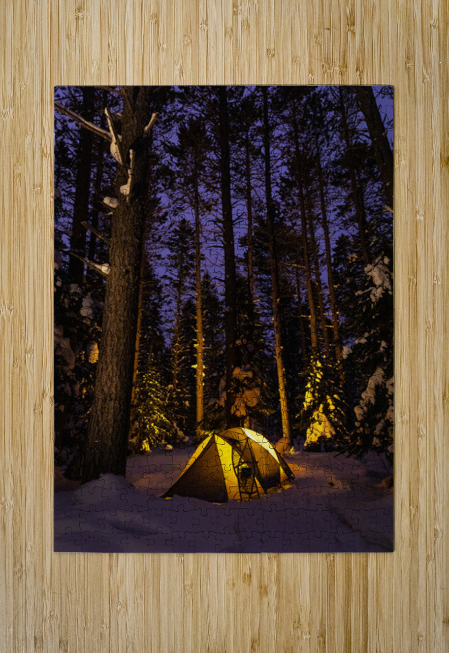 Minnesota Northwoods Winter Camping Kelley McClure Puzzle printing
