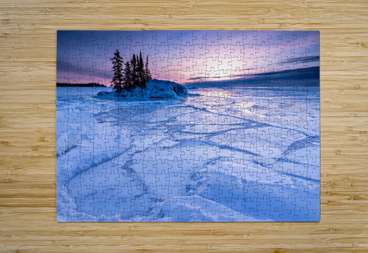 Icy Sunrise over Frozen Lake Superior Kelley McClure Puzzle printing