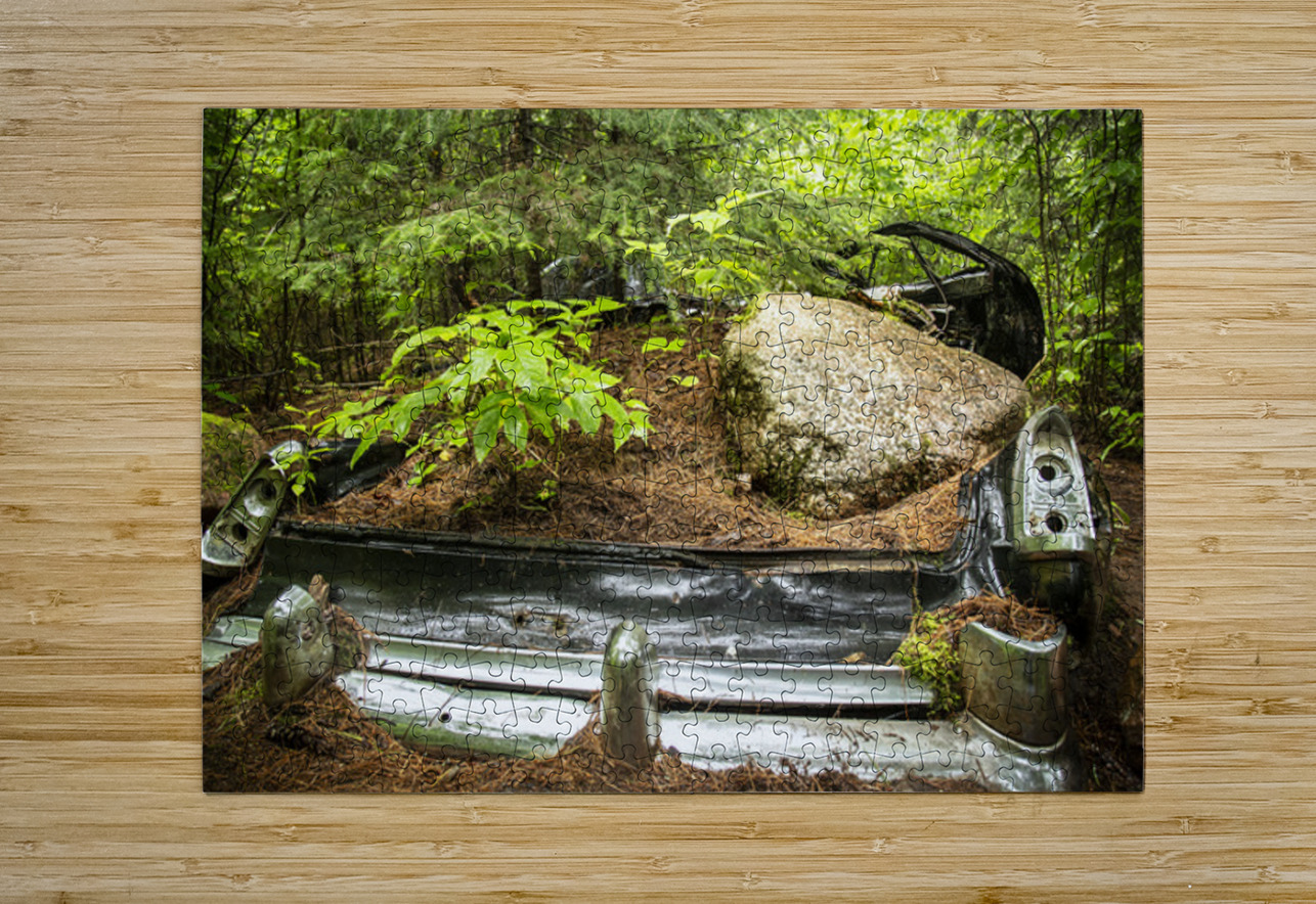 Car with Boulder in Nature Kelley McClure Puzzle printing