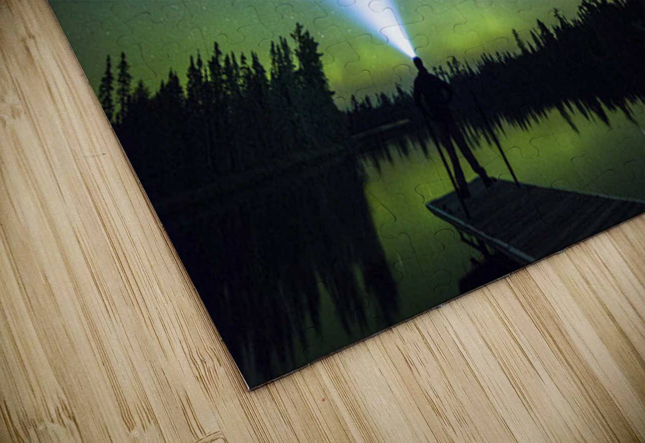 Northern Lights Over Boundary Waters Minnesota Kelley McClure Puzzle